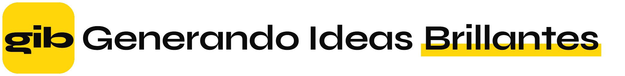 Wordmark horizontal de Generando Ideas Brillantes