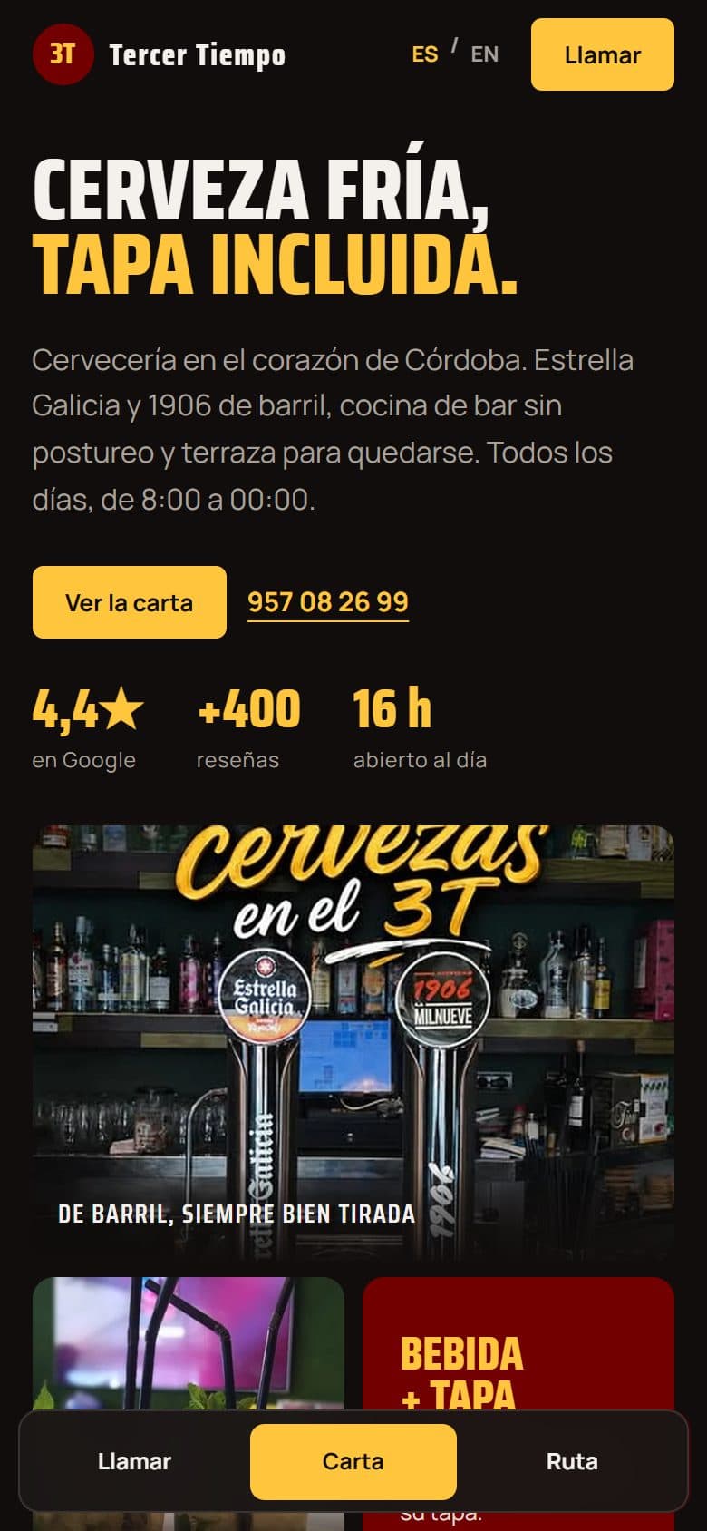 Versión móvil de la web de 3T · Tercer Tiempo